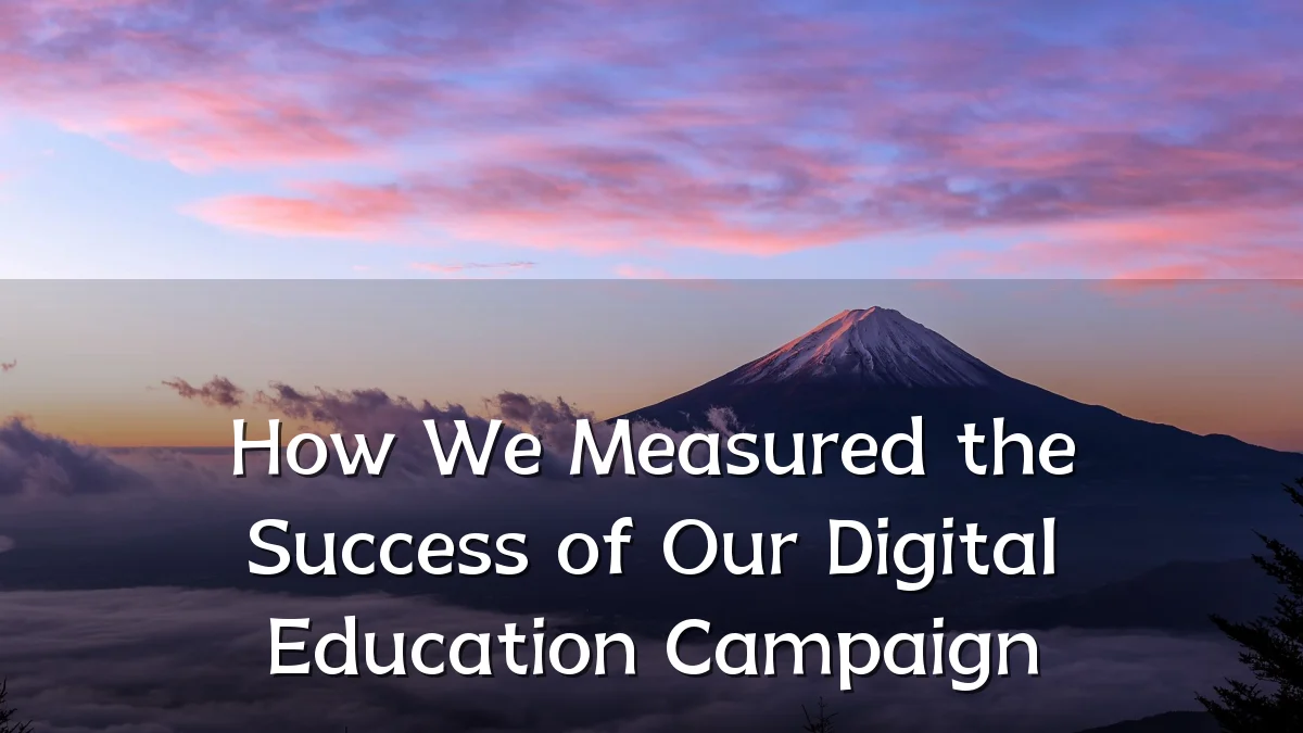 How We Measured the Success of Our Digital Education Campaign